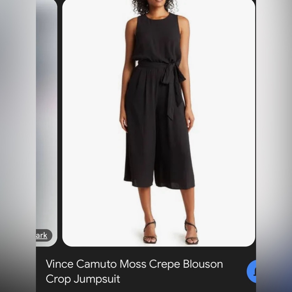 Vince Camuto Cropped Wide Leg Jumpsuit Size 8